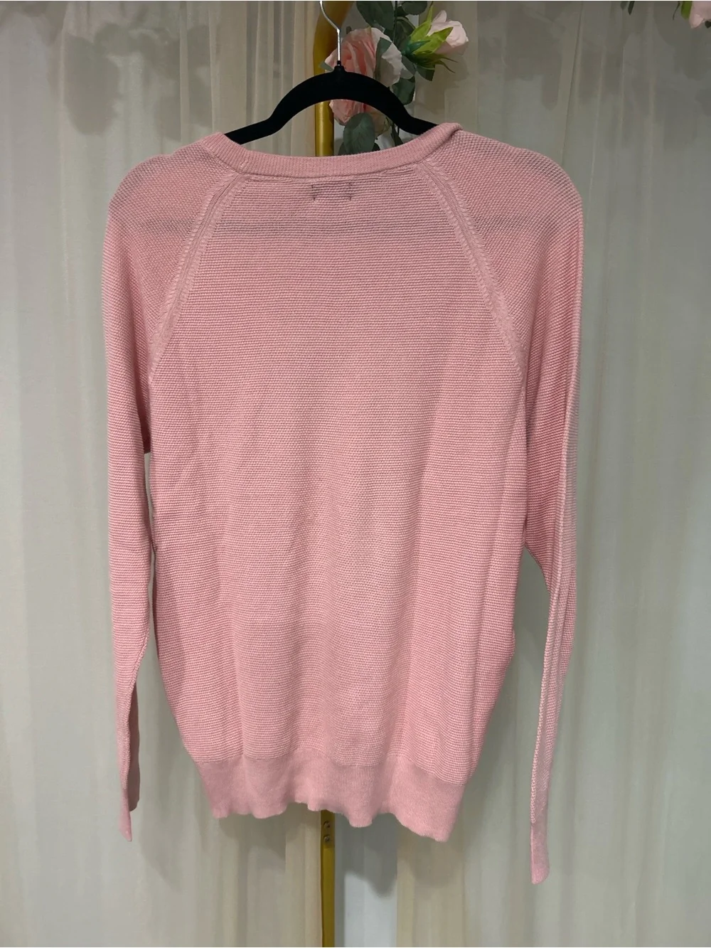 J.Crew 100% Cotton Textured Crewneck Sweater Pink NWT Size M